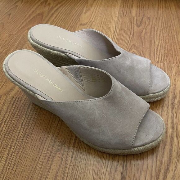 NEW! STUART WEITZMAN Pink Platform Mule Marabella Wedge Slip On Shoes 8 EU 38.5 - Picture 8 of 9